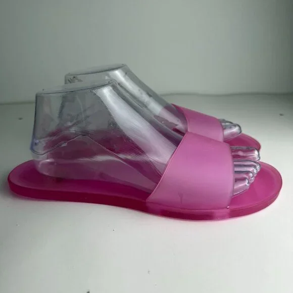 Anthropologie Matisse Jelly Slides Sandals Pink Size 9 Beach Pool Vacation - Picture 2 of 10